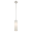 Beaumont Lane 1-Light Metal & Fabric Single Pendant in Brushed Nickel