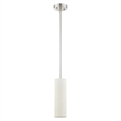 Beaumont Lane 1-Light Metal & Fabric Single Pendant in Brushed Nickel