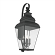 Beaumont Lane Contemporary Brass Outdoor Wall Lantern in Black