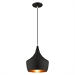 Beaumont Lane Mid-Century 1-Light Metal Single Pendant in Black