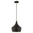 Beaumont Lane Mid-Century 1-Light Metal Single Pendant in Black
