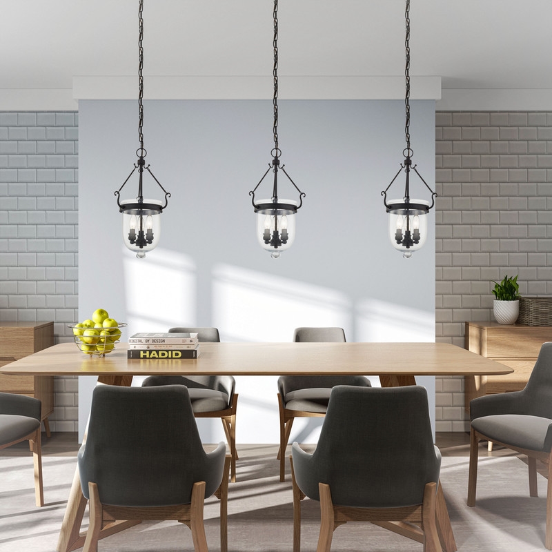 Beaumont Lane Contemporary Steel 3 Light Black Chain Lantern