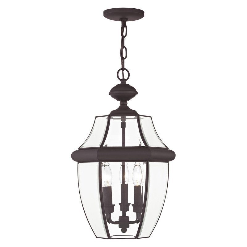 Beaumont Lane Contemporary Brass 3 Light Bronze Outdoor Lantern