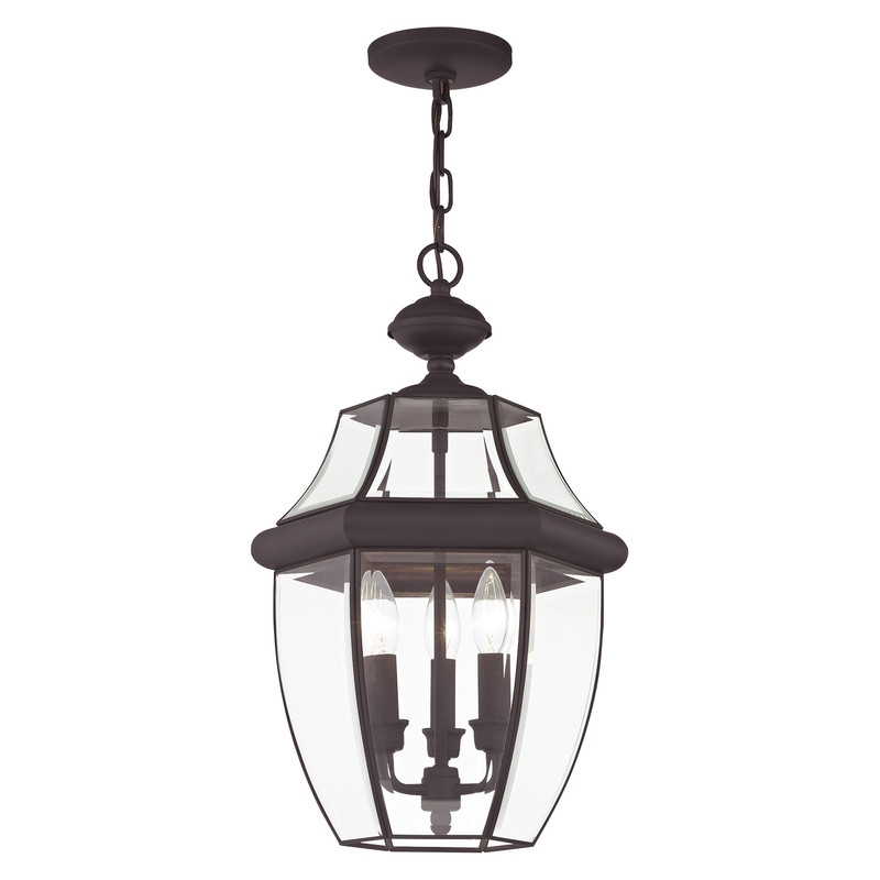 Beaumont Lane Contemporary Brass 3 Light Bronze Outdoor Lantern