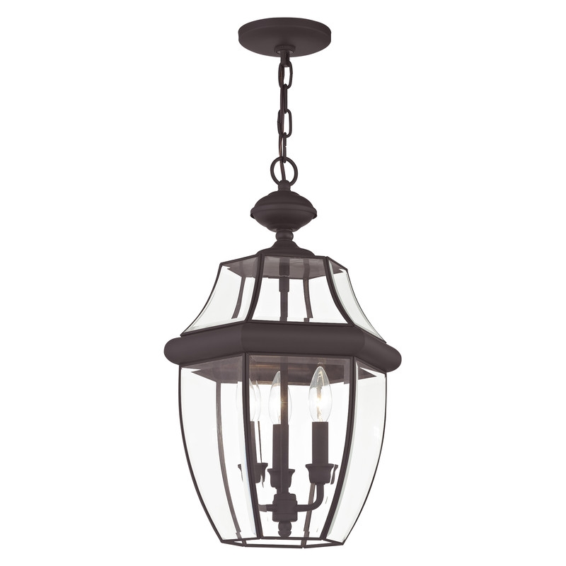 Beaumont Lane Contemporary Brass 3 Light Bronze Outdoor Lantern