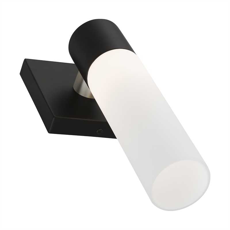 Beaumont Lane Contemporary 1-Light Twist Lock Metal Single Sconce in Black