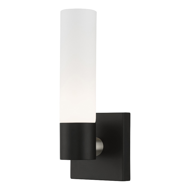 Beaumont Lane Contemporary 1-Light Twist Lock Metal Single Sconce in Black