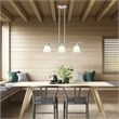 Beaumont Lane Contemporary 3-Light Metal Linear Chandelier in Brushed Nickel
