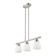 Beaumont Lane Contemporary 3-Light Metal Linear Chandelier in Brushed Nickel