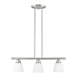 Beaumont Lane Contemporary 3-Light Metal Linear Chandelier in Brushed Nickel