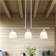 Beaumont Lane Contemporary 3-Light Metal Linear Chandelier in Brushed Nickel