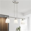Beaumont Lane Contemporary 3-Light Metal Linear Chandelier in Brushed Nickel