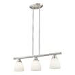 Beaumont Lane Contemporary 3-Light Metal Linear Chandelier in Brushed Nickel