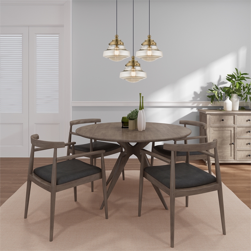 Beaumont Lane Contemporary 1-Light Metal & Glass Single Pendant in Antique Brass