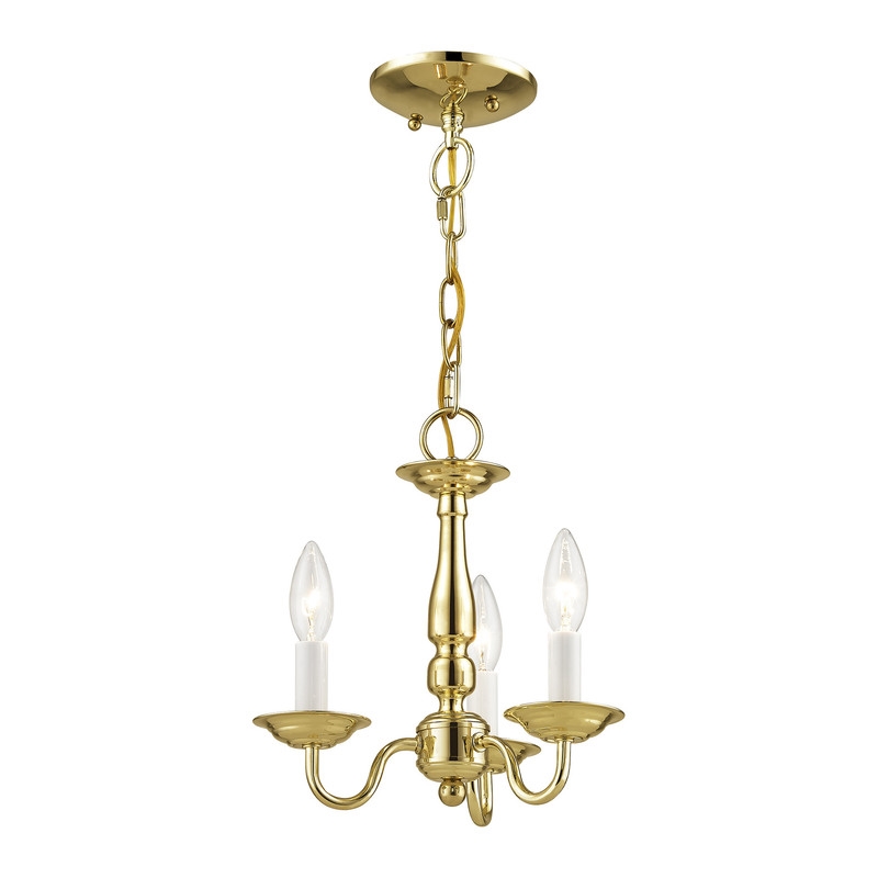 Beaumont Lane Contemporary 3 Light Polished Brass Chain Hang/Ceiling Mount