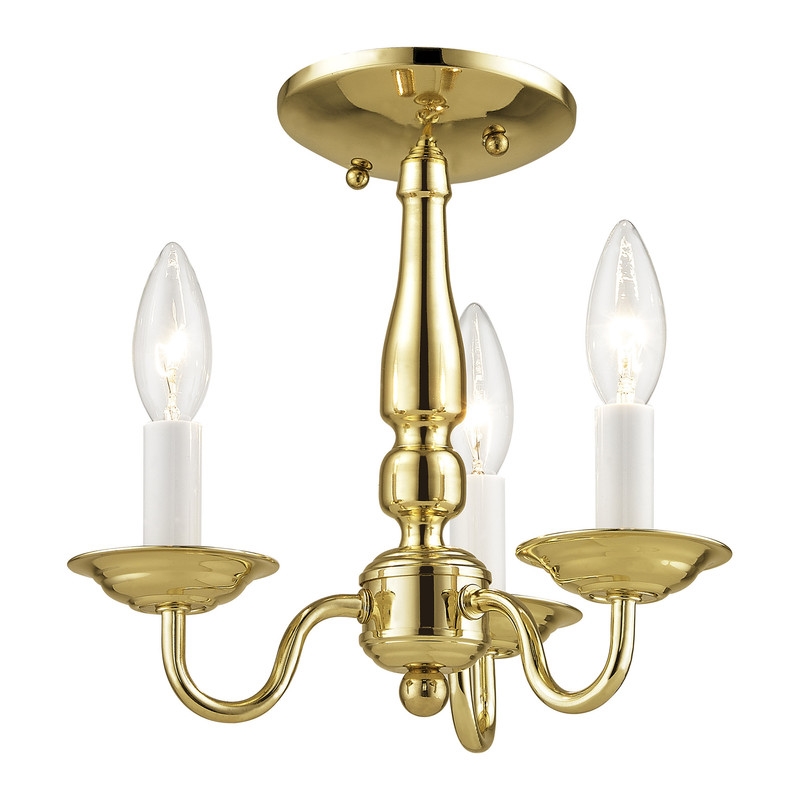 Beaumont Lane Contemporary 3 Light Polished Brass Chain Hang/Ceiling Mount