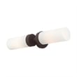 Beaumont Lane Contemporary 2-Light Glass/Metal ADA Vanity Sconce in Bronze