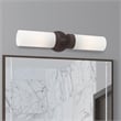 Beaumont Lane Contemporary 2-Light Glass/Metal ADA Vanity Sconce in Bronze