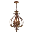 Beaumont Lane 4 Light Bronze Foyer with Aged Gold Leaf Accents Finish