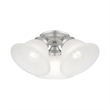Beaumont Lane Contemporary 3-Light Metal Flush Mount in Satin Nickel