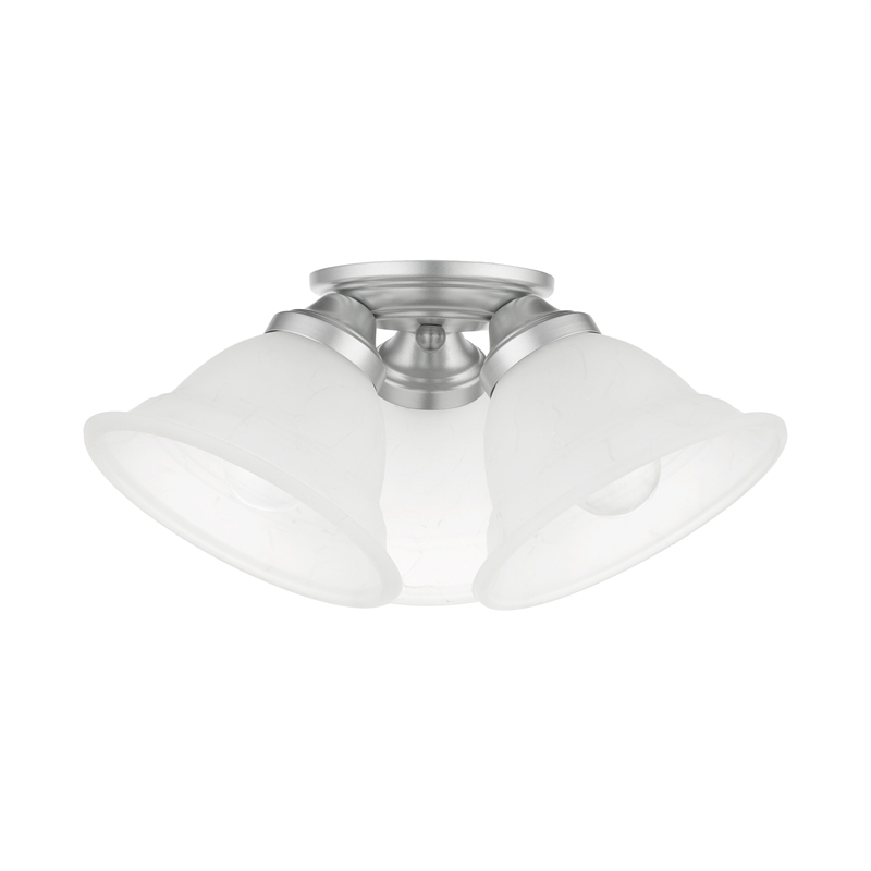 Beaumont Lane Contemporary 3-Light Metal Flush Mount in Satin Nickel