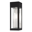 Beaumont Lane Transitional 1-Light Stainless Steel Outdoor Wall Lantern in Black