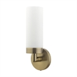 Beaumont Lane Contemporary 1-Light Glass/Metal Single Sconce in Antique Brass
