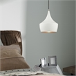 Beaumont Lane Mid-Century 1-Light Metal Single Pendant in White
