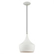 Beaumont Lane Mid-Century 1-Light Metal Single Pendant in White