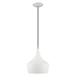 Beaumont Lane Mid-Century 1-Light Metal Single Pendant in White