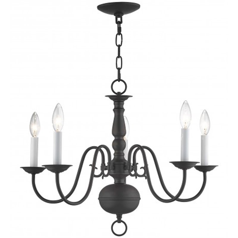 Beaumont Lane Contemporary Steel 5 Light Chandelier in Bronze