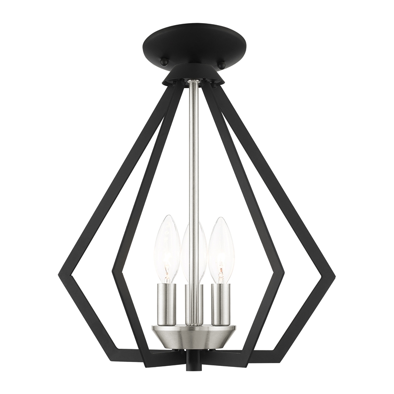 Beaumont Lane Contemporary 3-Light Metal Chandelier in Black