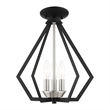 Beaumont Lane Contemporary 3-Light Metal Chandelier in Black