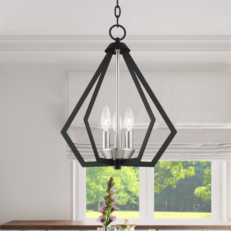 Beaumont Lane Contemporary 3-Light Metal Chandelier in Black
