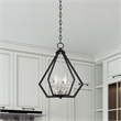 Beaumont Lane Contemporary 3-Light Metal Chandelier in Black