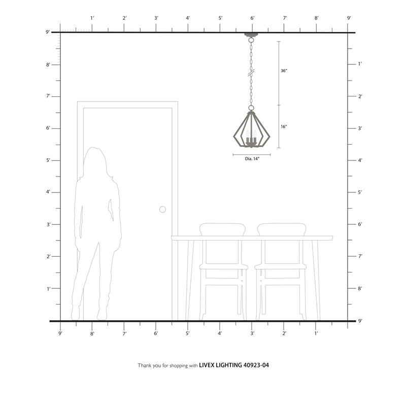 Beaumont Lane Contemporary 3-Light Metal Chandelier in Black