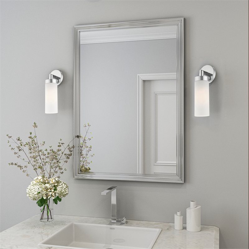 Beaumont Lane Contemporary 1-Light Glass/Metal Single Sconce in Polished Chrome