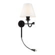 Beaumont Lane Contemporary Steel Swing Arm Wall Lamp in Black
