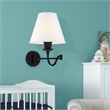 Beaumont Lane Contemporary Steel Swing Arm Wall Lamp in Black