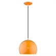 Beaumont Lane Modern 1-Light Metal Single Pendant with Shade in Shiny Orange
