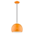 Beaumont Lane Modern 1-Light Metal Single Pendant with Shade in Shiny Orange