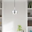 Beaumont Lane Mid-Century 1-Light Metal Single Pendant in Brushed Aluminum