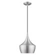Beaumont Lane Mid-Century 1-Light Metal Single Pendant in Brushed Aluminum
