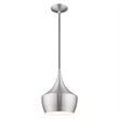 Beaumont Lane Mid-Century 1-Light Metal Single Pendant in Brushed Aluminum
