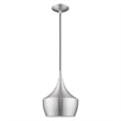 Beaumont Lane Mid-Century 1-Light Metal Single Pendant in Brushed Aluminum