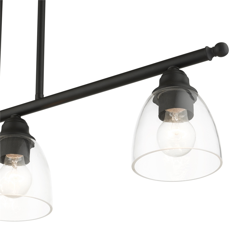 Beaumont Lane Transitional 3-Light Metal Linear Chandelier in Black