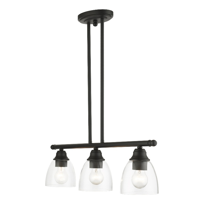 Beaumont Lane Transitional 3-Light Metal Linear Chandelier in Black