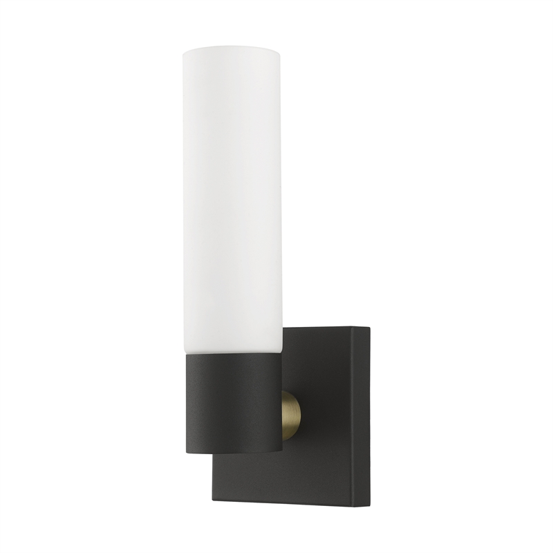 Beaumont Lane 1-Light Twist Lock Metal Single Sconce in Textured Black