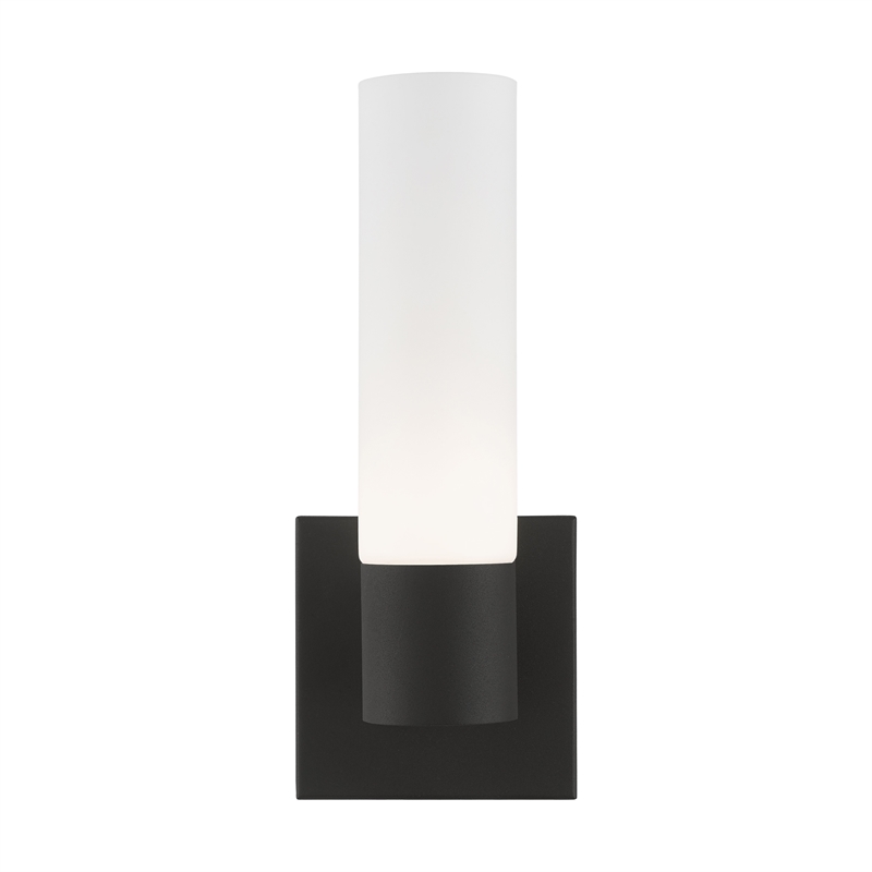 Beaumont Lane 1-Light Twist Lock Metal Single Sconce in Textured Black