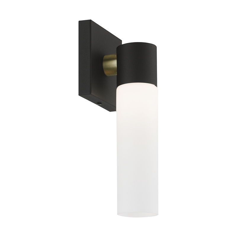 Beaumont Lane 1-Light Twist Lock Metal Single Sconce in Textured Black